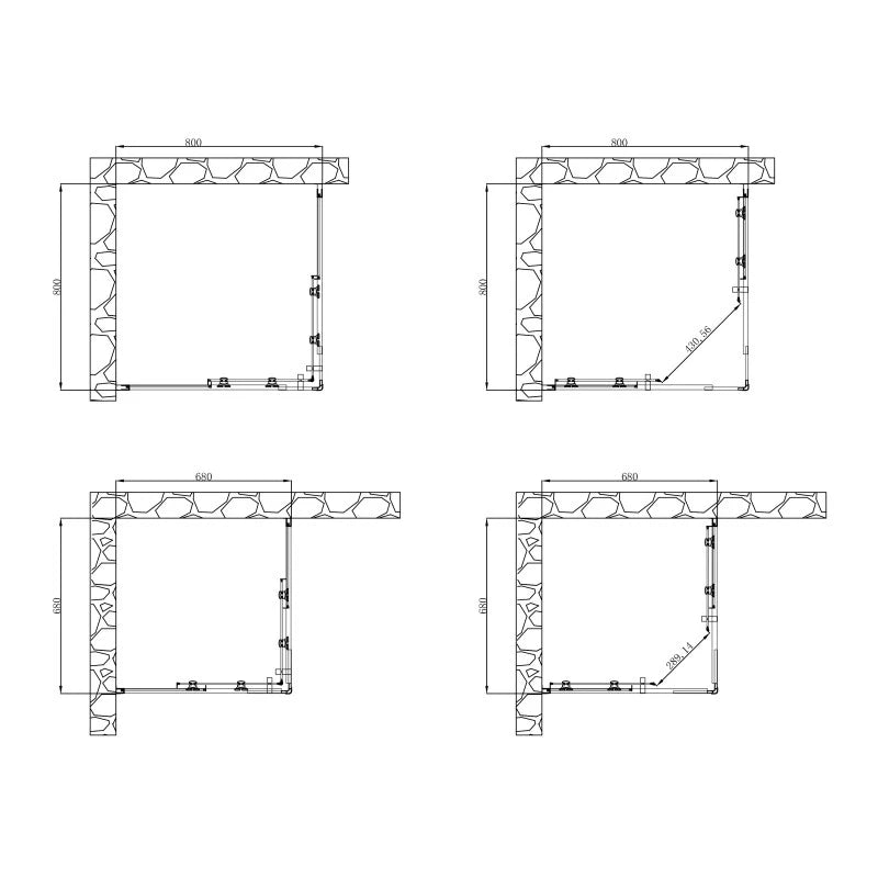 Box Doccia Quadrato 68-80/68-80x190h 6mm Cromato - Imperia
