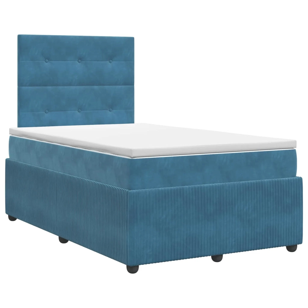 Letto box spring con materasso Blu 120 x 200 cm Velluto 3454587