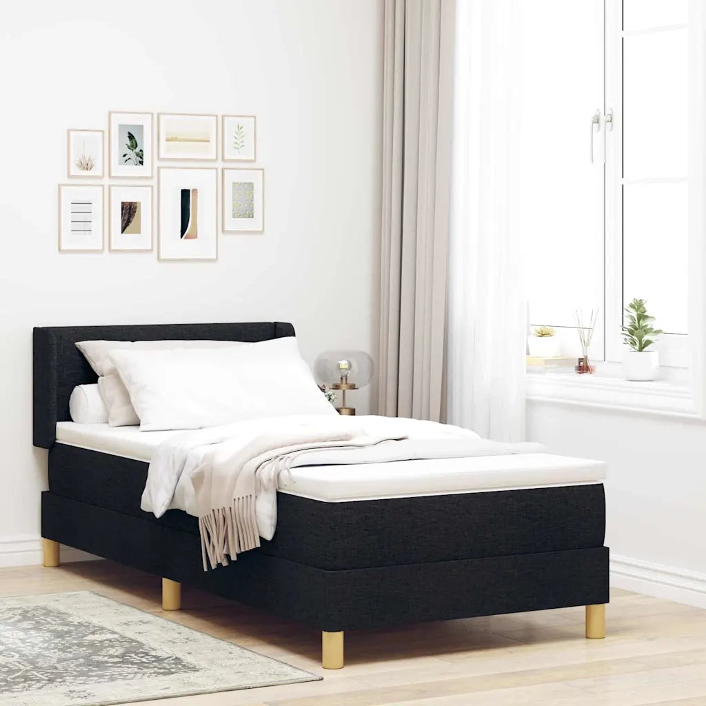 Letto a molle con materasso Nero 200 x 100 cm Tessuto 3341281