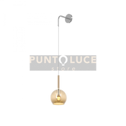 APPLIQUE CROMO 1 LUCE PICCOLA VETRO AMBRA 1155CR-A-AM
