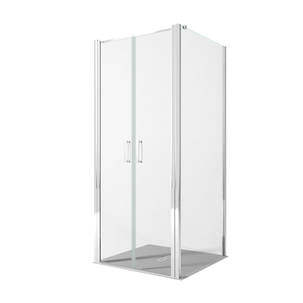Box doccia due lati con porta saloon h195 6mm anticalcare dobla, misura 70x70