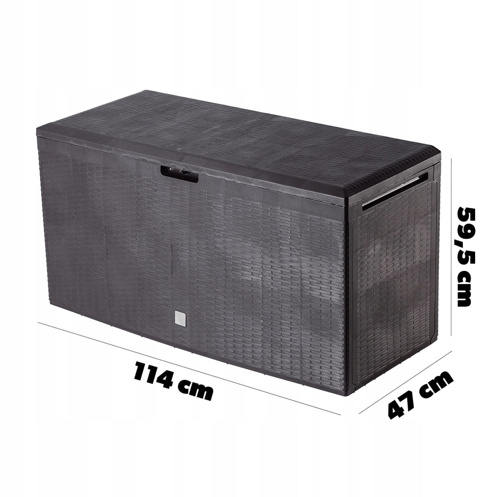KADAX Box da giardino/balcone 290L per giardino, balcone, terrazzo, marrone
