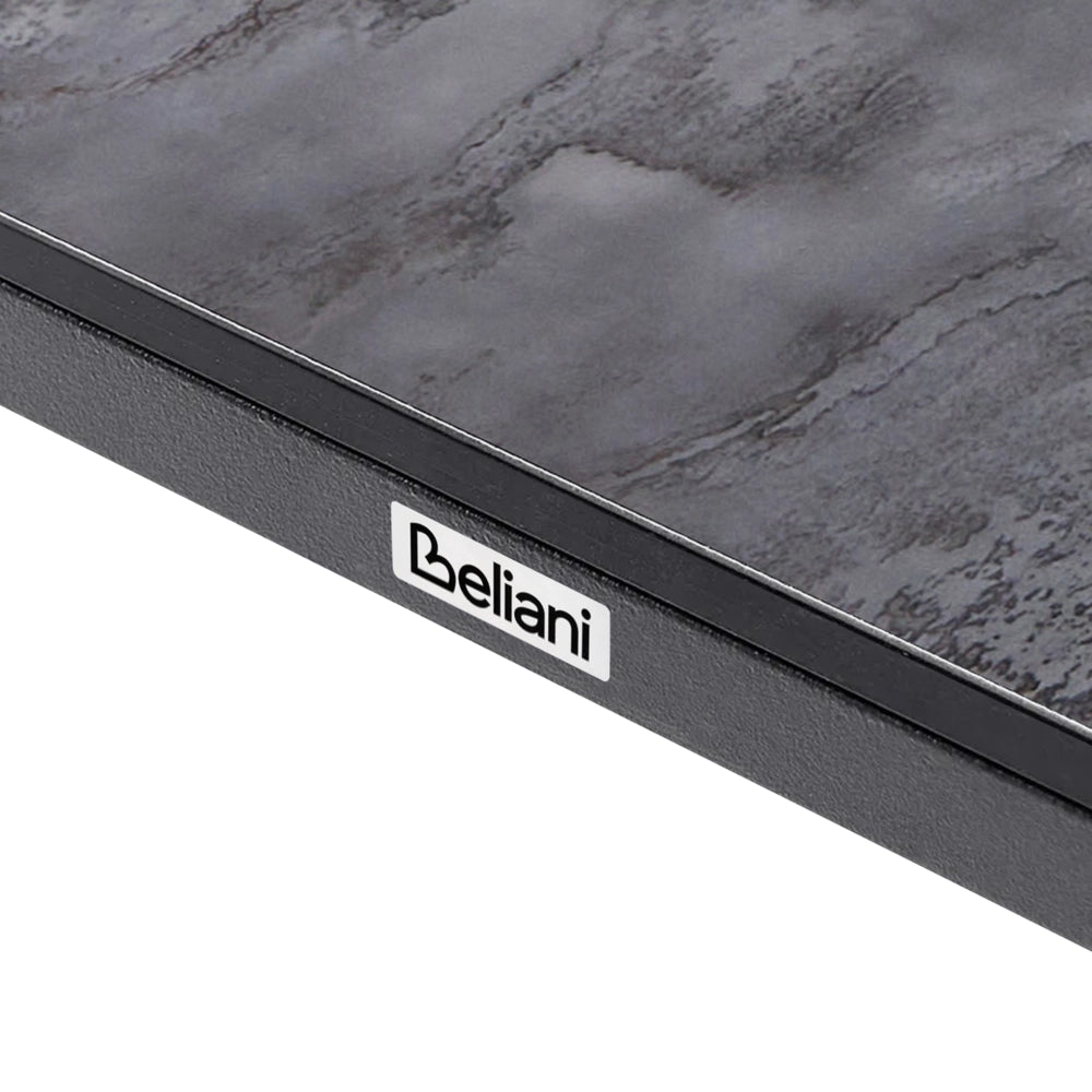 Tavolo da giardino con piano in HPL grigio e struttura in alluminio grigio scuro resistente ai raggi UV all'acqua  per esterni, in stile moderno