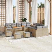 Set Divano da Giardino 14 pcs Beige polyrattan 3362982