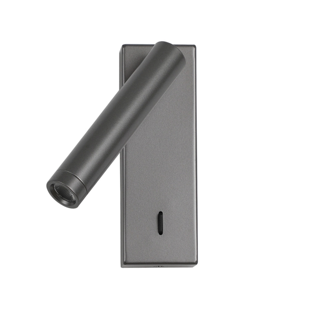 Applique lettura moderna grigia orientabile con switch LED 2,5W