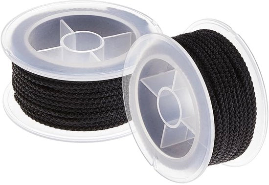 Due Cordoni in Velluto Nero a Rullo per Accessori di Moda DIY