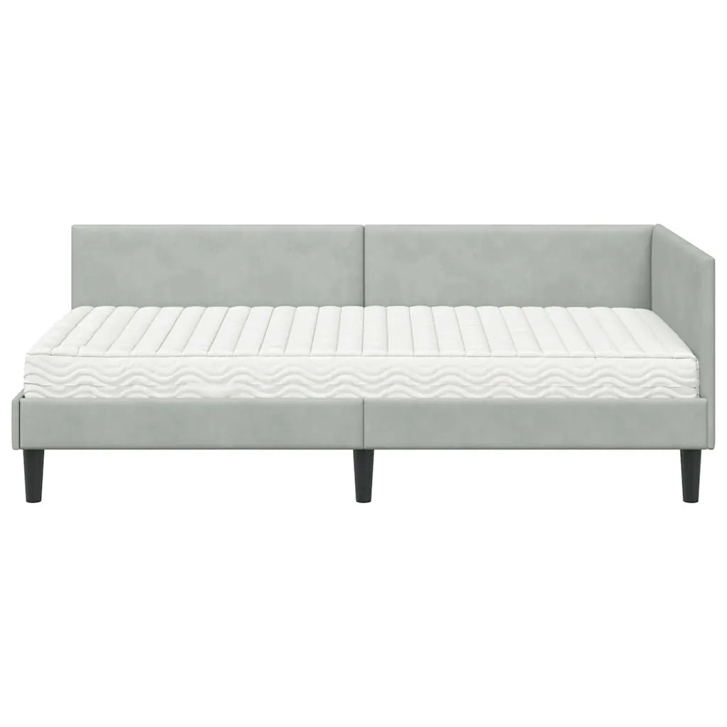 Struttura Letto Angolare con Materasso 2 pcs Grigio chiaro