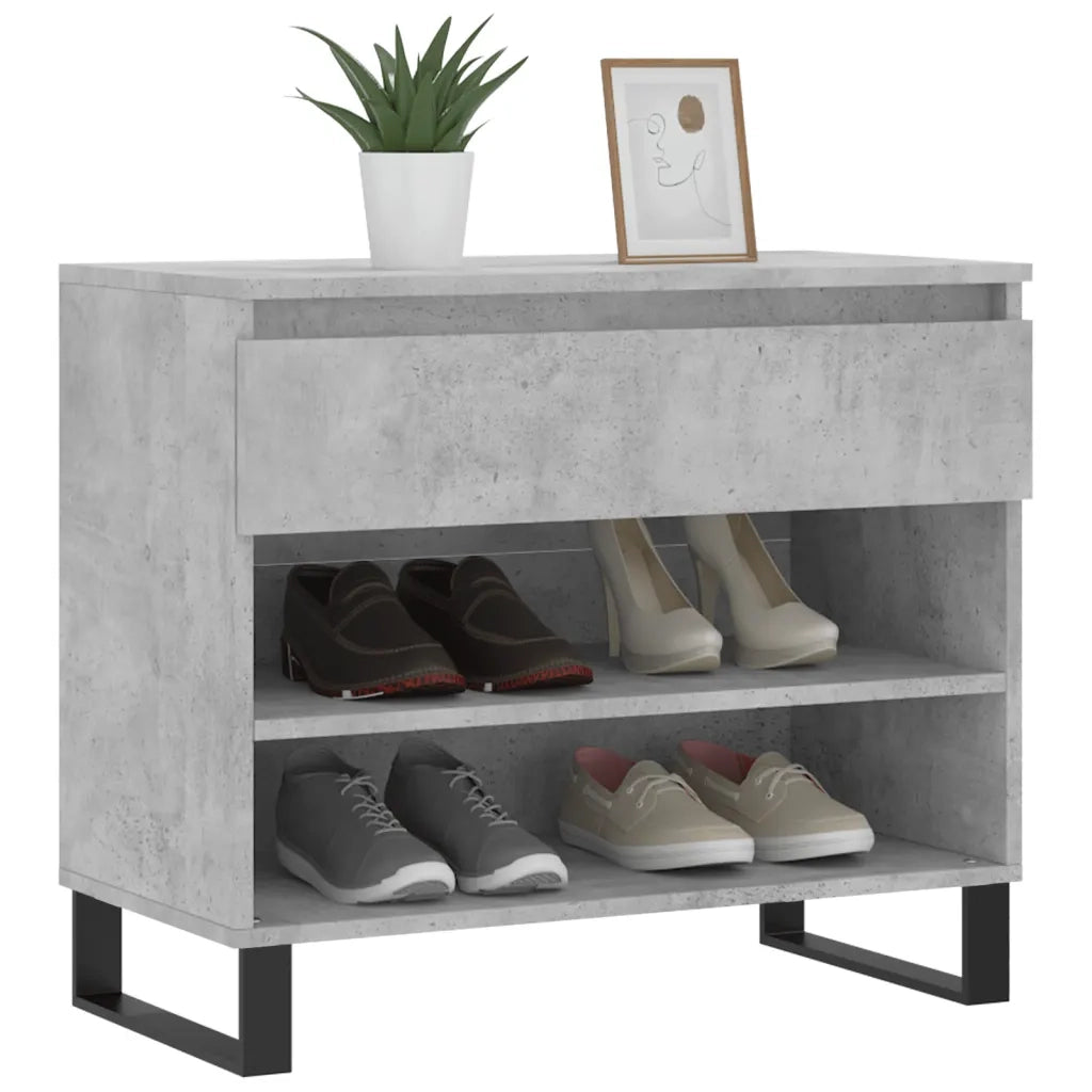 Scarpiera | Mobile per scarpe Grigio Cemento 70x36x60 cm in Legno Multistrato