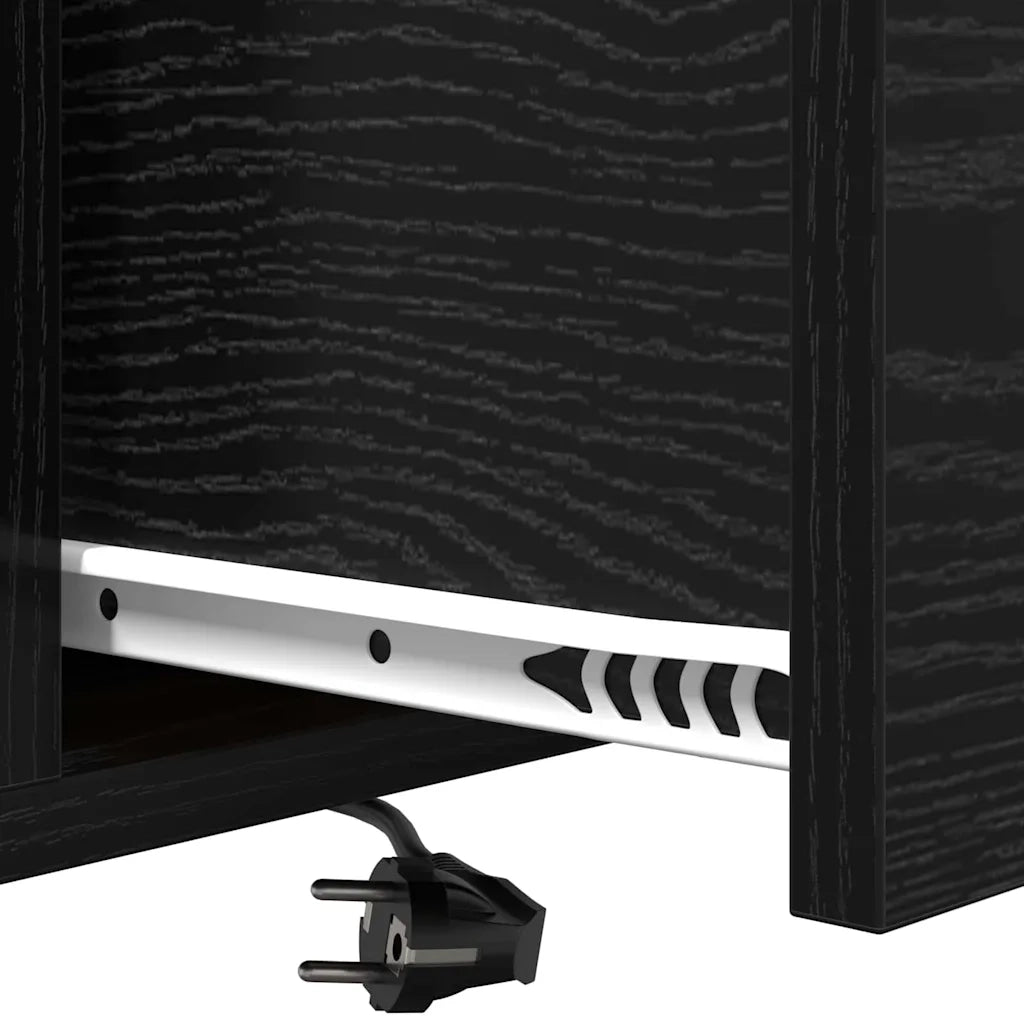 Armadio da Notte Rovere Nero 40 x 31 x 60 cm Legno multistrato 859440