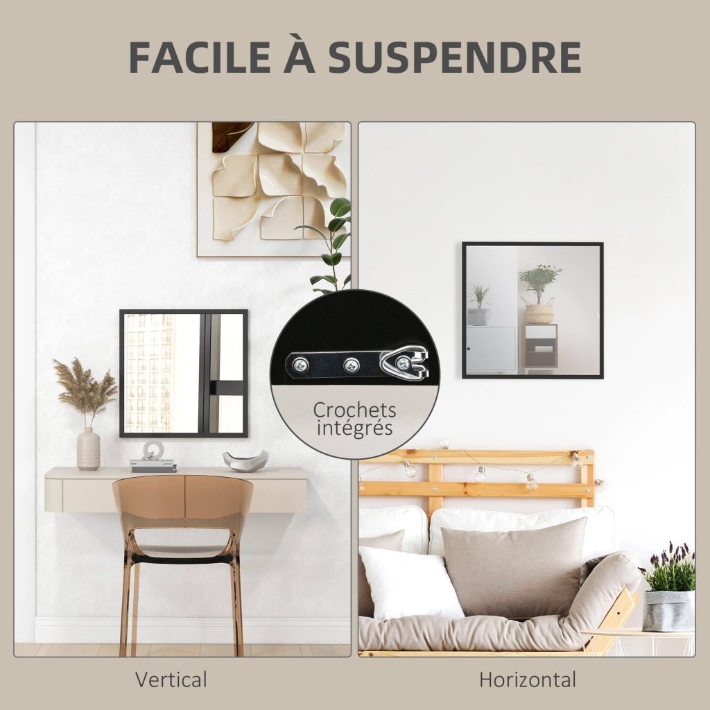 Specchio quadrato ¨C zephmum ¨C 50x50 cm nero legno