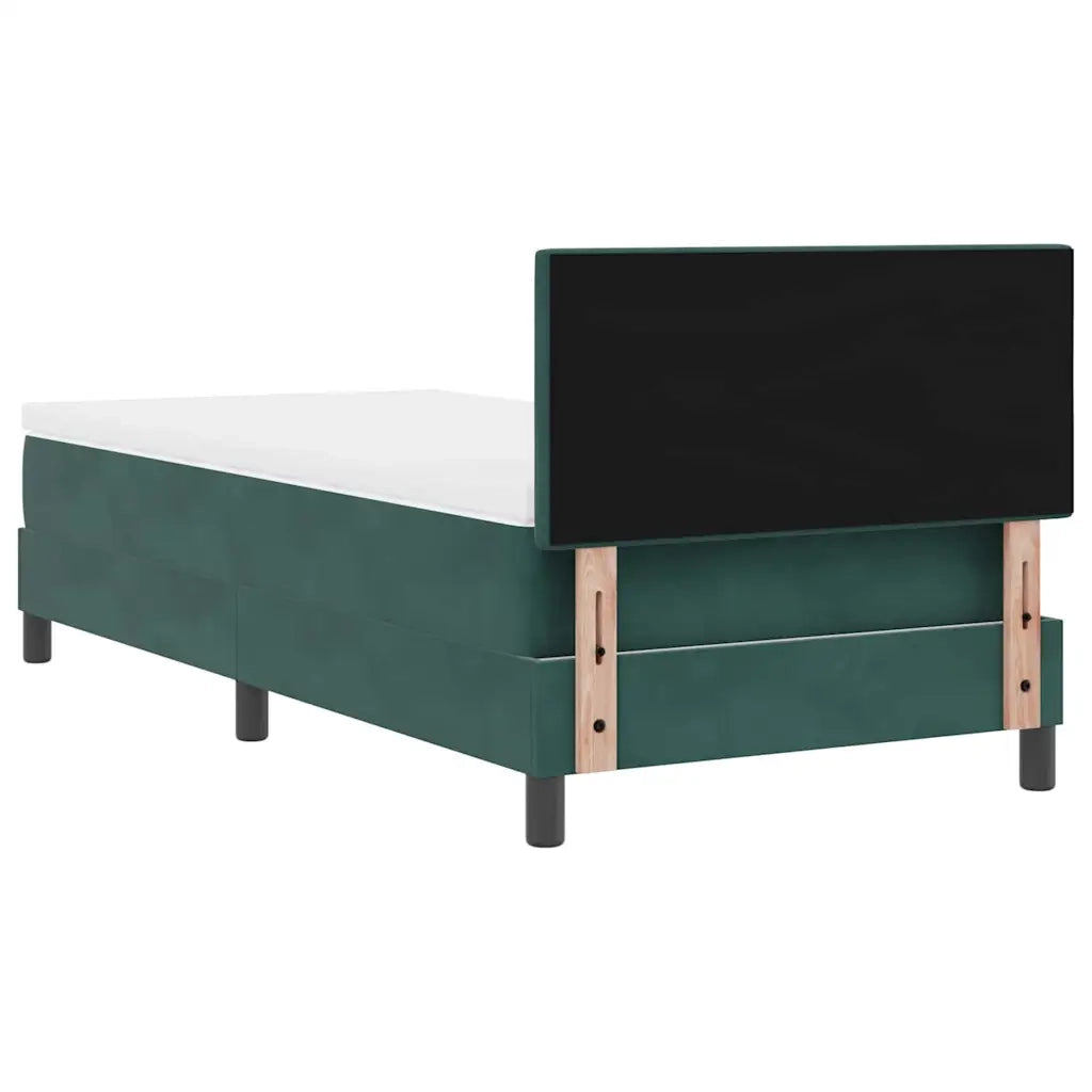 Letto a molle con materasso Verde Scuro 90 x 190 cm Velluto 3339143