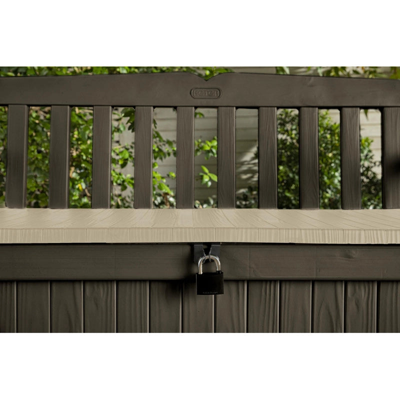 Panchina Contenitore da Esterno Eden Bench 265L con Seduta - Marrone - Keter