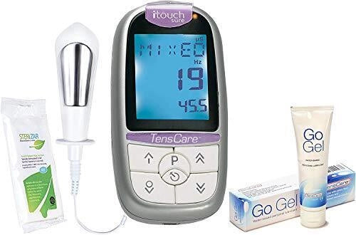 Tenscare K-ITS-GO iTouch Sure Apparecchio per Pavimento Pelvico 4 Programmi Preimpostati con Sonda Vaginale e Go Gel 100ml colore Bianco