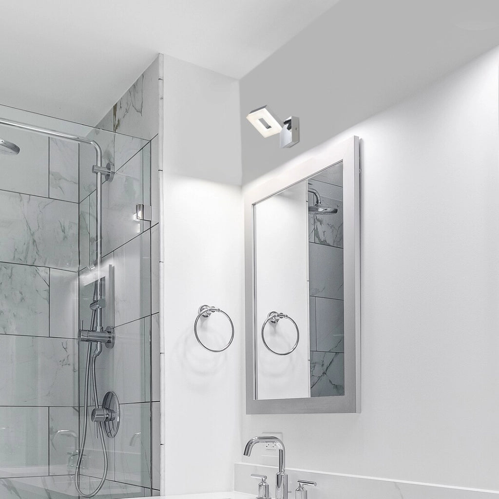 Applique bagno specchio cromata quadrata LED 5W IP44 Rabalux
