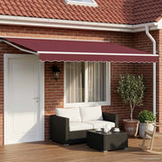 Cornice per Tenda Manuale con LED Borgogna e Bianco 4 × 3 m 3420615