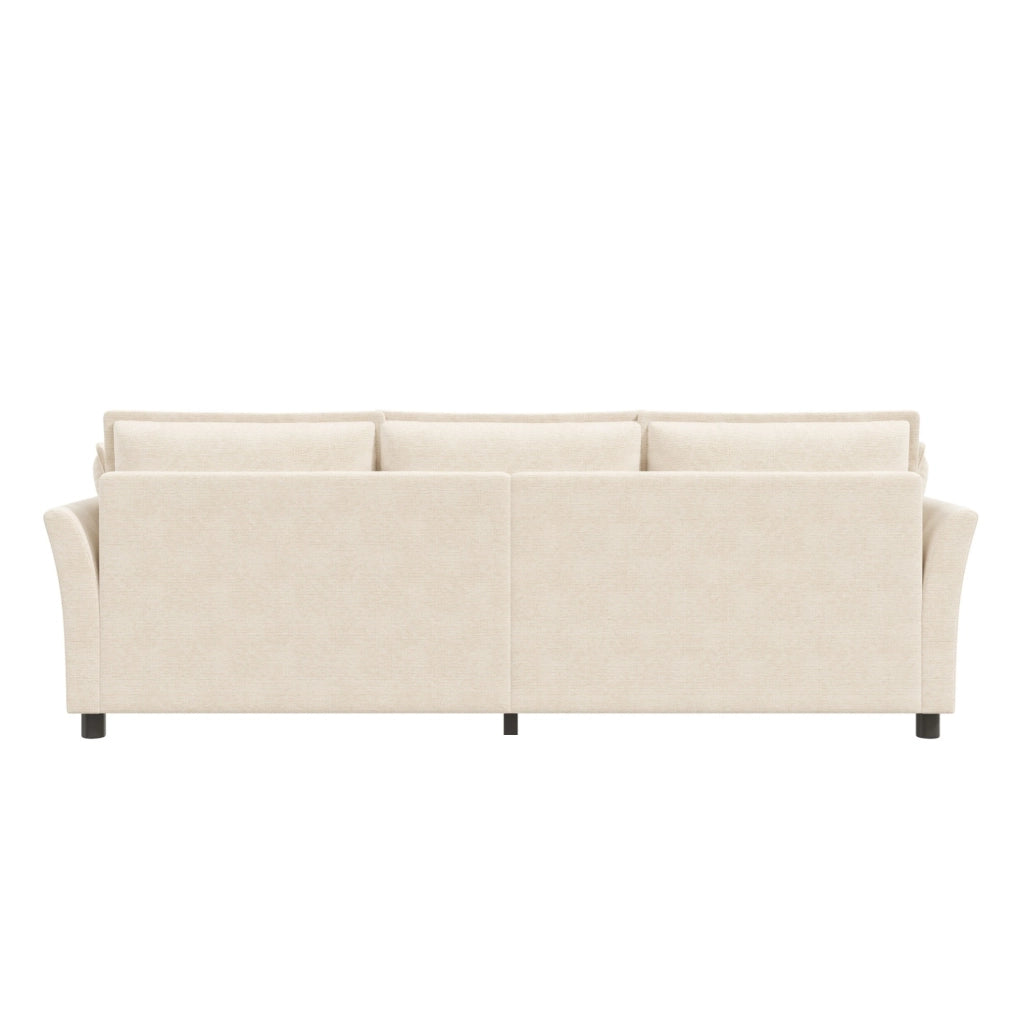 Divano modulare 3 posti in chenille; 220 x 81 x 87 cm; beige