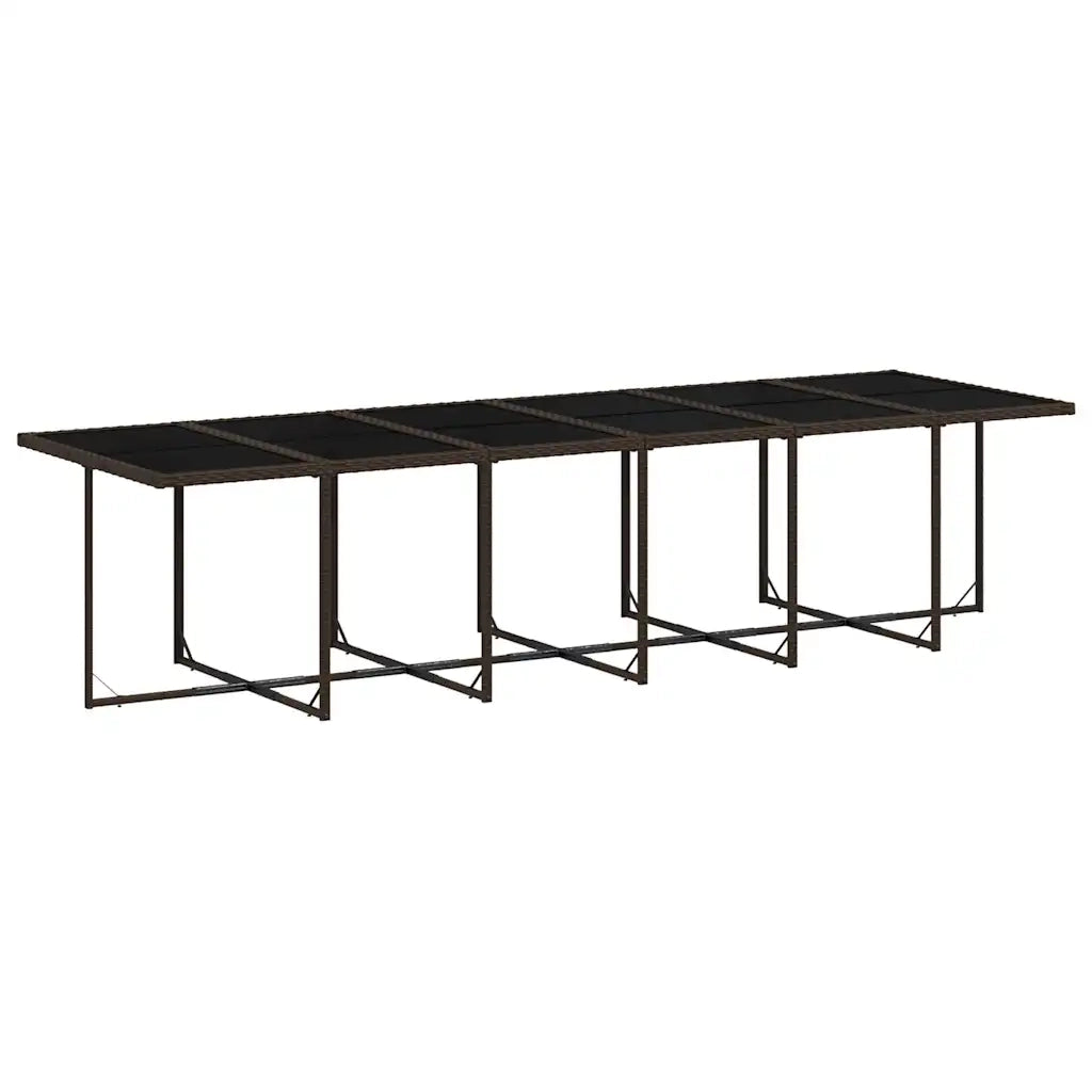 Set da Pranzo da Giardino 17 pz con Cuscini Marrone Polyrattan 3210705
