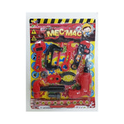 Trade Shop - Set 9 Pz Meccanico Trapano Chiave Inglese Pinza Martello Plastica Gioco Bambini -