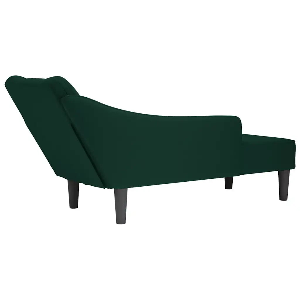 Sdraio con Bracciolo Destro in Velluto Verde Scuro 4009794