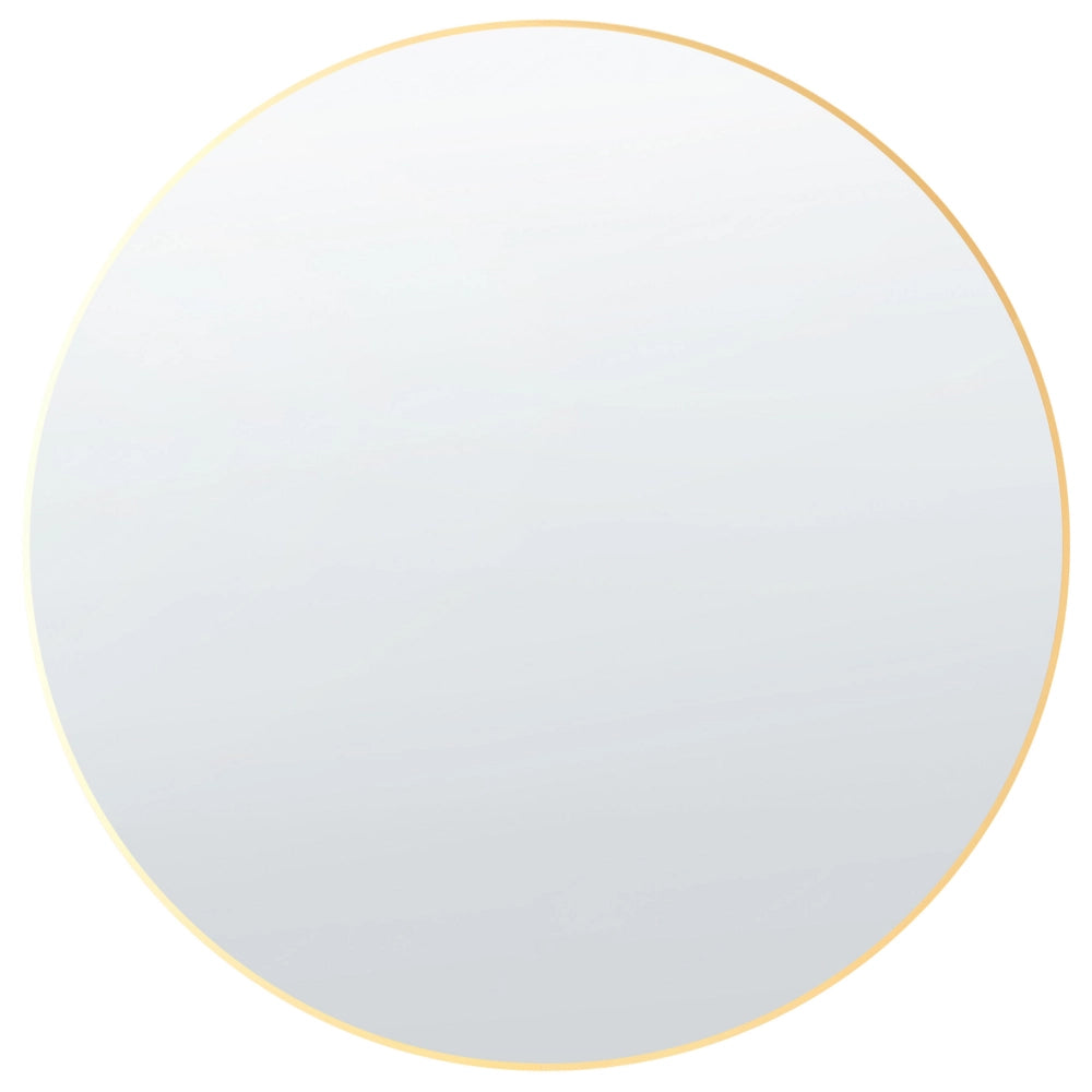 Specchio da parete rotondo senza cornice dorato 80 x 80 cm bagno soggiorno camera da letto