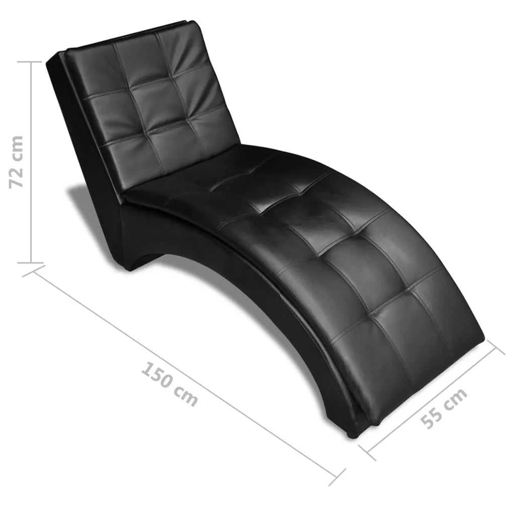 Sedia a Sdraio con Cuscino Nera in Similpelle CFW5910313