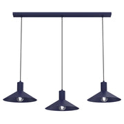 Lampada a sospensione Nox 3 luci blu acciaio E27