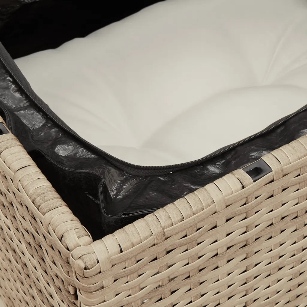 Set Divano da Giardino 10 pz con Cuscini Beige in Polyrattan 3256023
