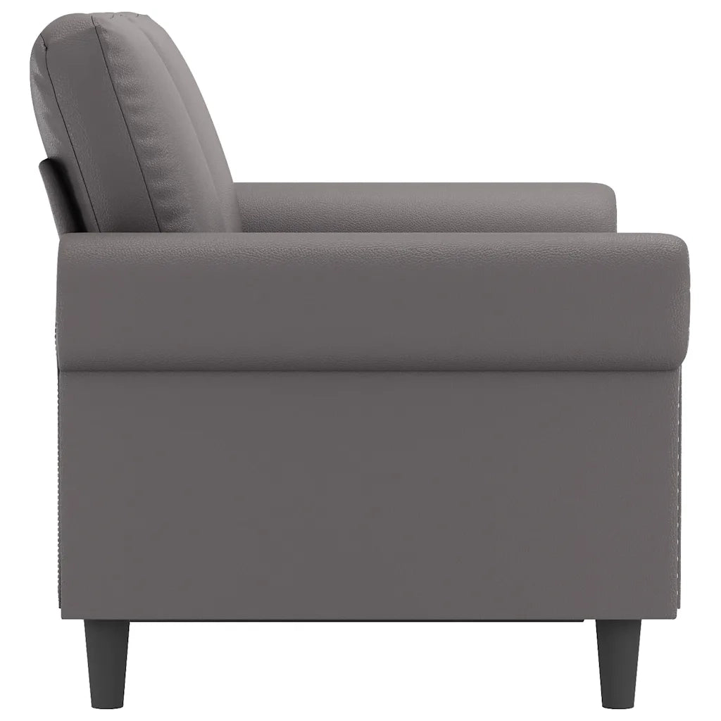 Divano a 2 Posti-Sofa 2 Posti Grigio 120 cm in Similpelle 584028