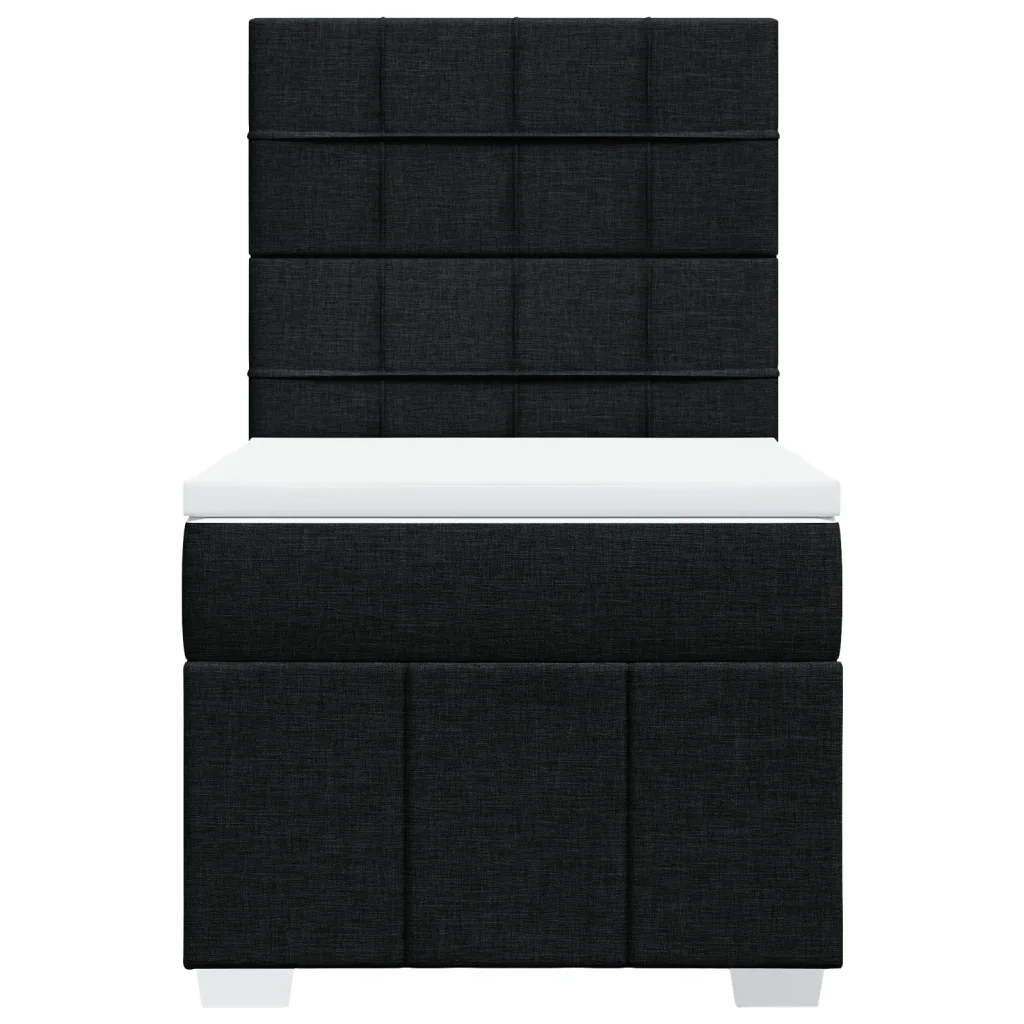 Giroletto a Molle con Materasso Nero 100x200 cm in Tessuto