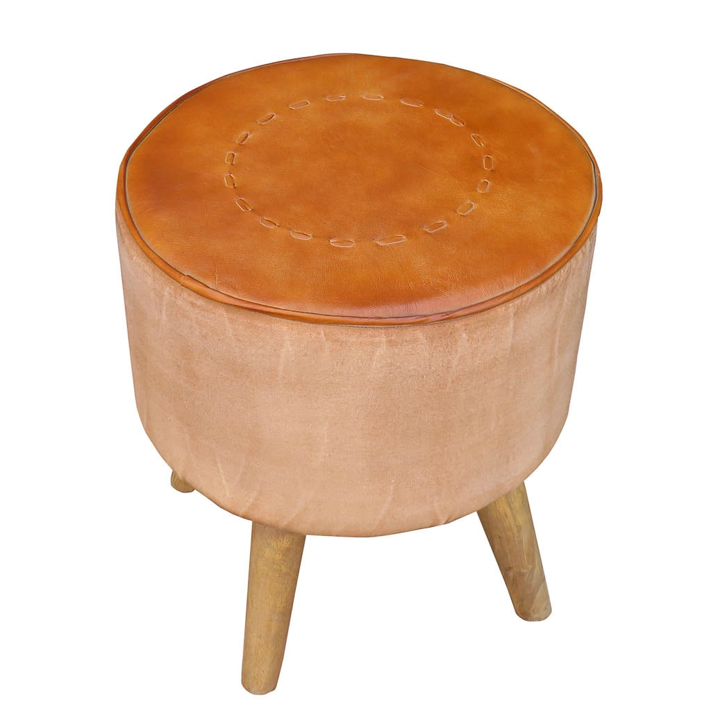 Sgabello imbottito marrone 38x38x42h