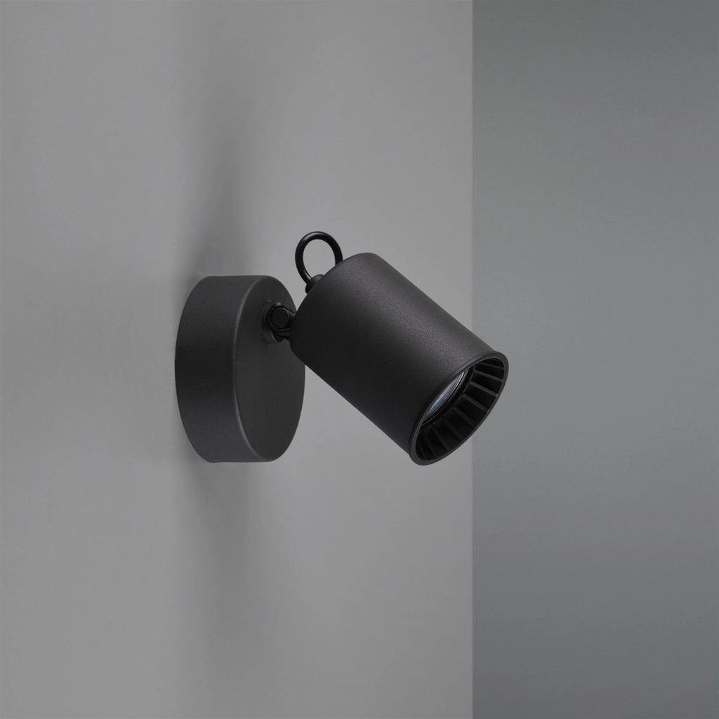 PAGO SPOT SINGOLO CILINDRO ATTACCO GU10 METALLO NERO 15X9CM