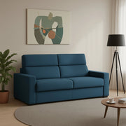 Vialfre, Divano Fisso 2 Posti Sfoderabile Made in Italy, 180x95x100h cm blu