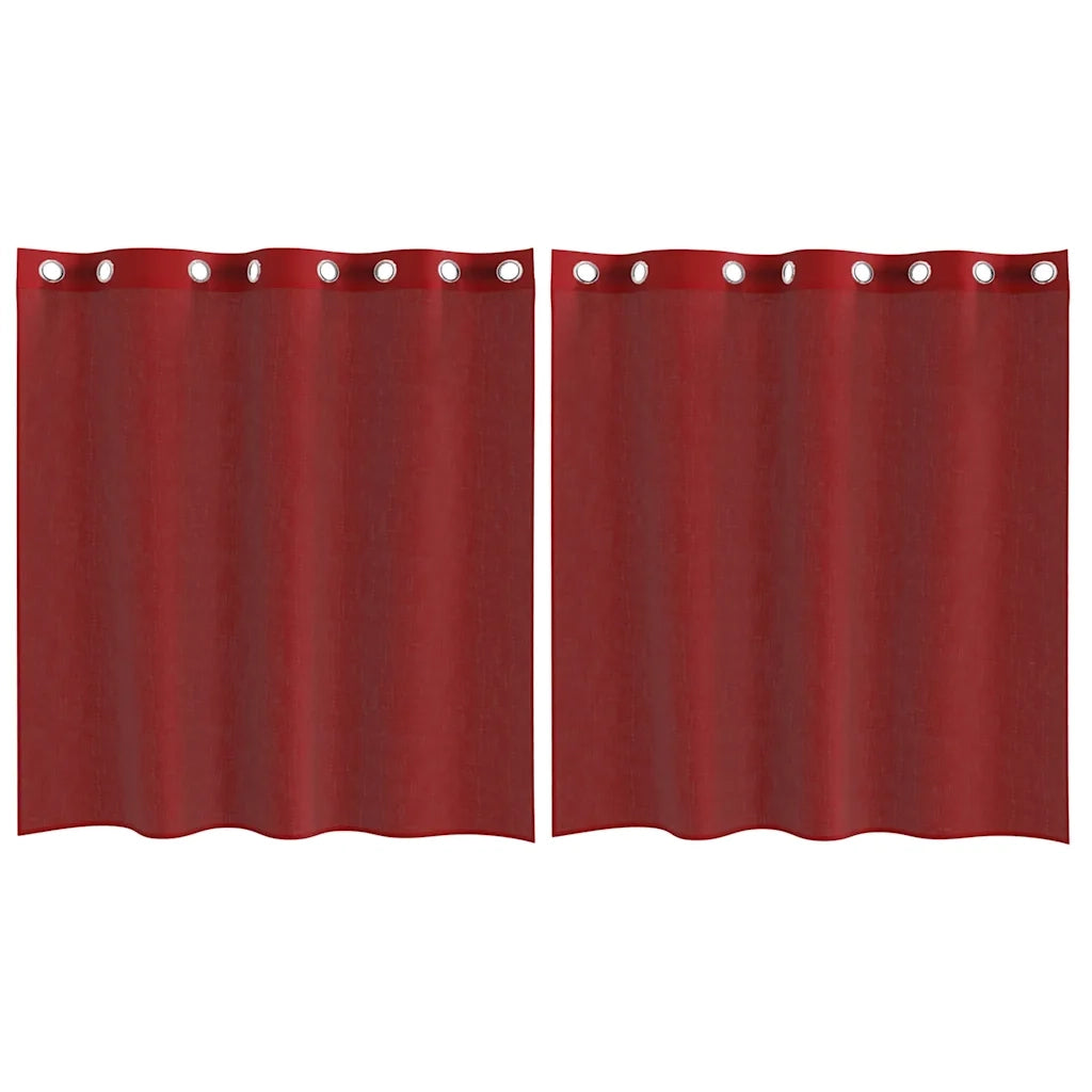 Tende in Voile con Occhielli 2 pz Rosso Vino