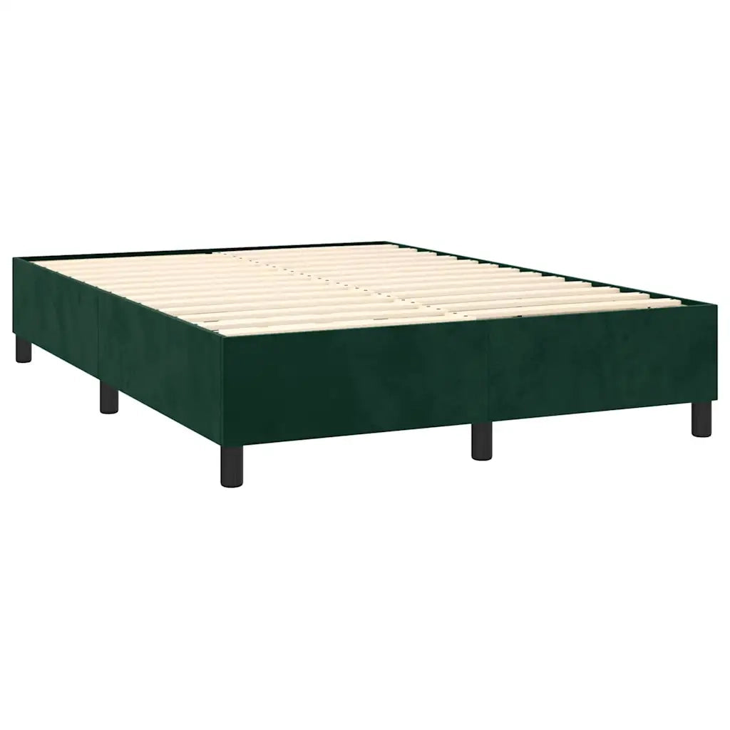 Struttura Letto a Rete a Molle Verde Scuro 140x200 cm in Velluto 3121123