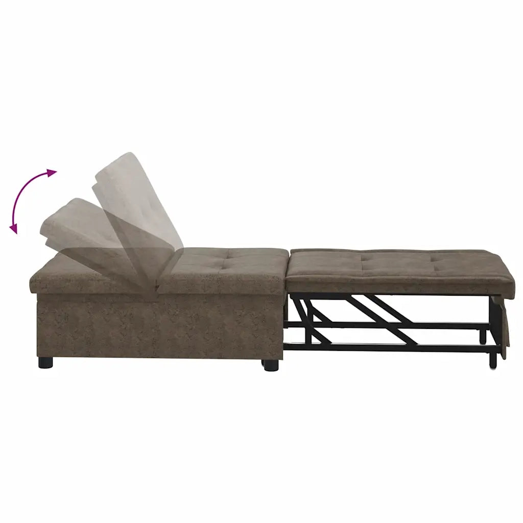 Divano letto Grigio scuro 194 x 67 x 82 cm Tessuto Huahua 42008605