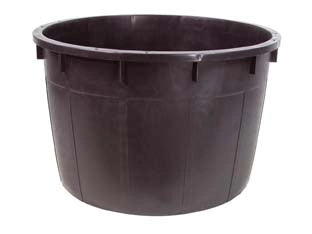 MASTELLONI TONDI SENZA MANICI NERI  lt.350 ø cm.90x73h.    ICS