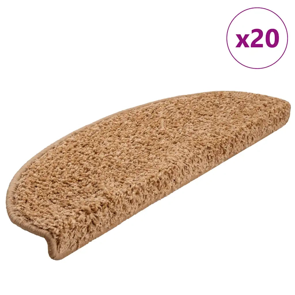 Tappetini per scale 20 pz 65x21x4 cm Beige Semicircolari Grandi 3365847