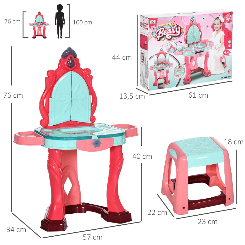 Tocador Bambini con Specchio e Luce ¨C Minimal ¨C 57x34x76 cm Multicolor