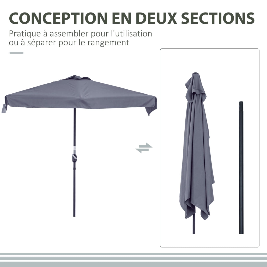 Parasole da balcone ¨C Minimal ¨C grigio metallo 230x130x249 cm