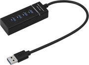 Hub USB 3.0 4 porte 5Gbps - 30cm con indicazione LED adatto per PC Mac Laptop