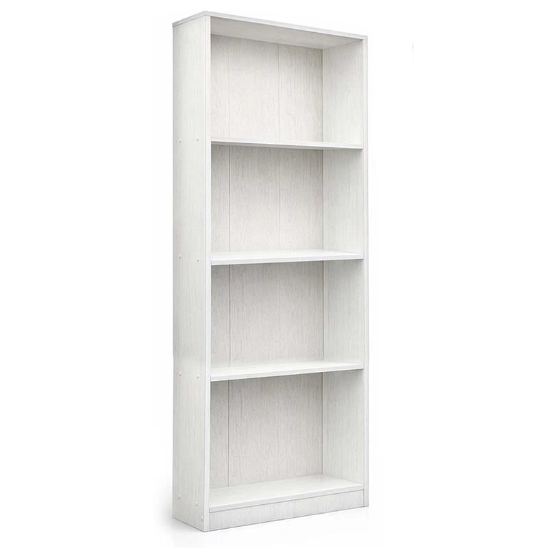 LIBRERIA MODERNA IN LEGNO BIANCO CON 4 RIPIANI DIMENSIONI 60X24X170 CM