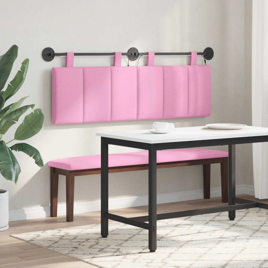 Testiera | Testata sospesa Con luce LED Rosa Tessuto