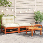 Divano da Giardino Senza Braccioli con Cuscini e Poggiapiedi-Sofa da Giardino-Divano da esterno 615434