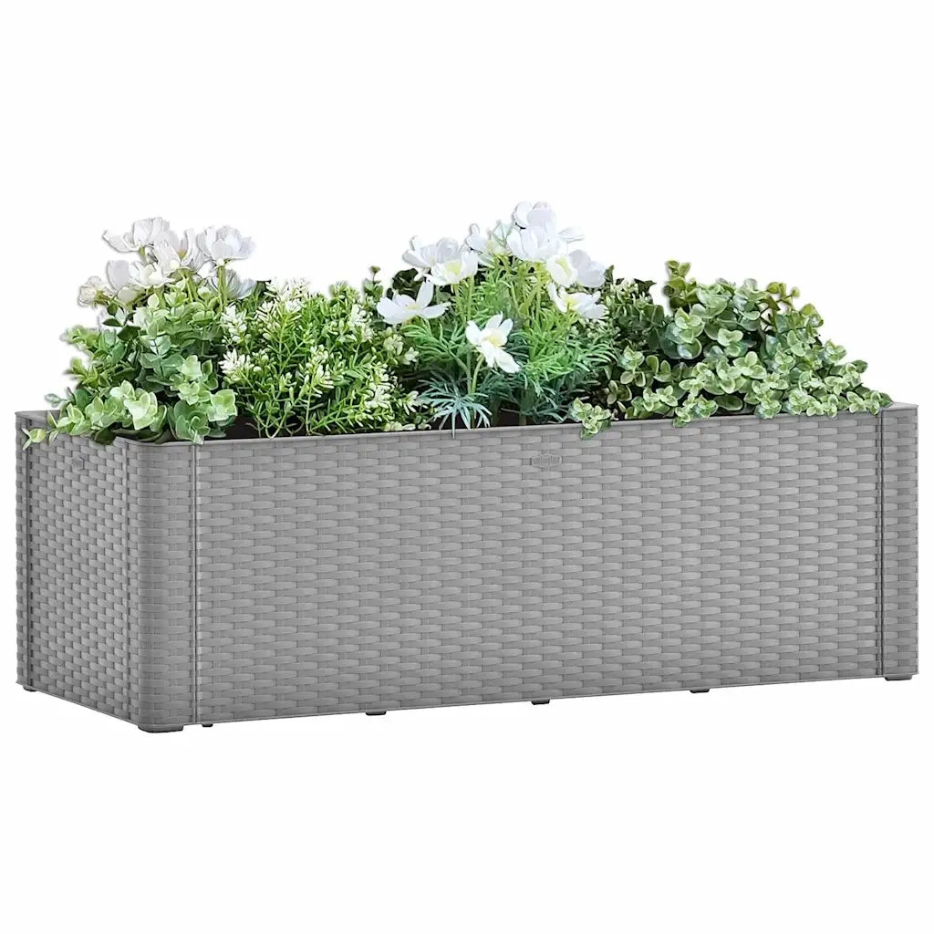 Fioriere | Cassetta per fiori | Letto Rialzato da Giardino con Irrigazione Grigio 100x43x33cm