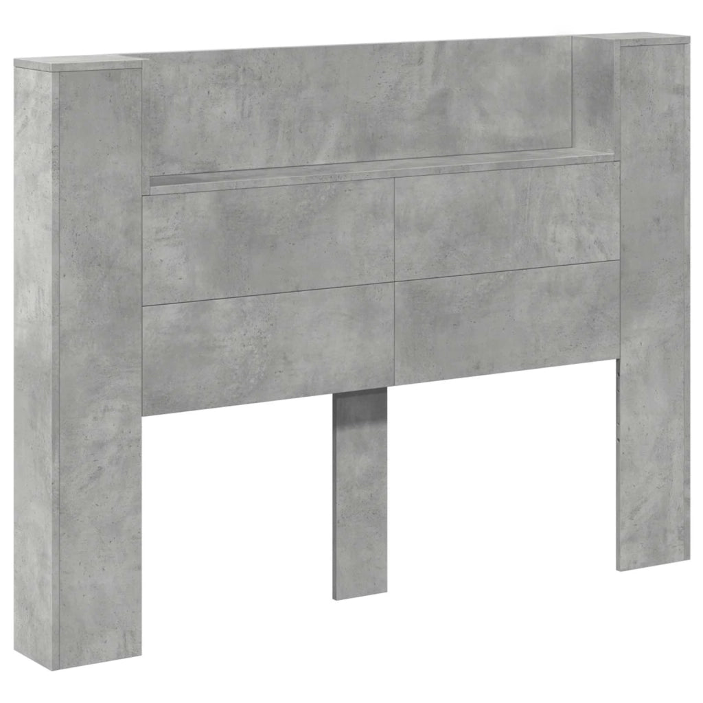 Testata con Mobile e LED Calcestruzzo 140 x 16,5 x 103,5 cm 8006563