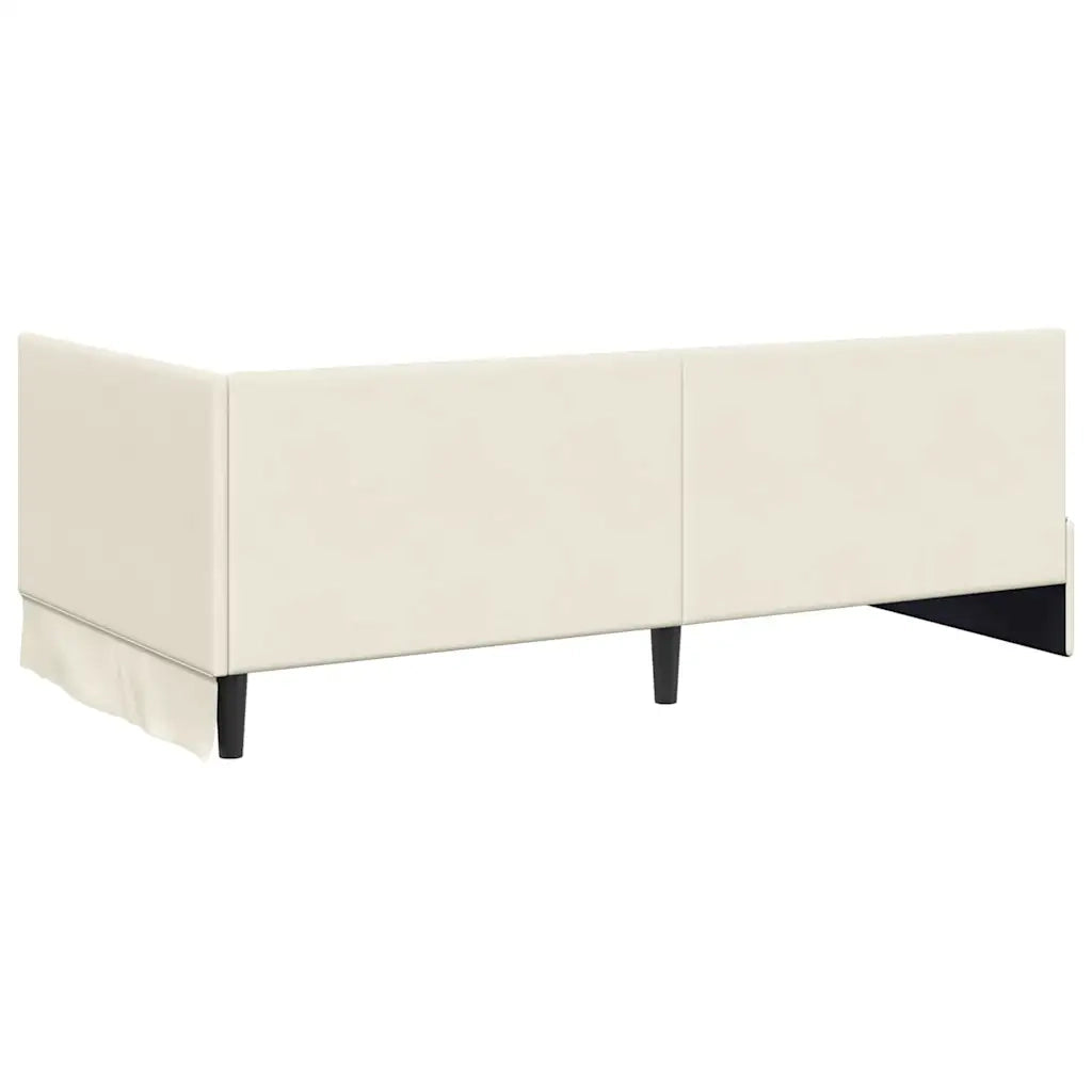 Struttura Letto Angolare con Materasso 2 pcs Crema Velluto 3393865