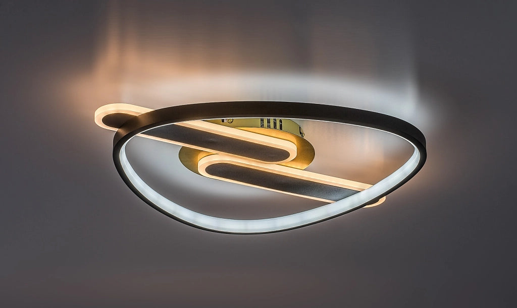 Lampada da soffitto LED Brantiel 3 luci nero oro Rabalux