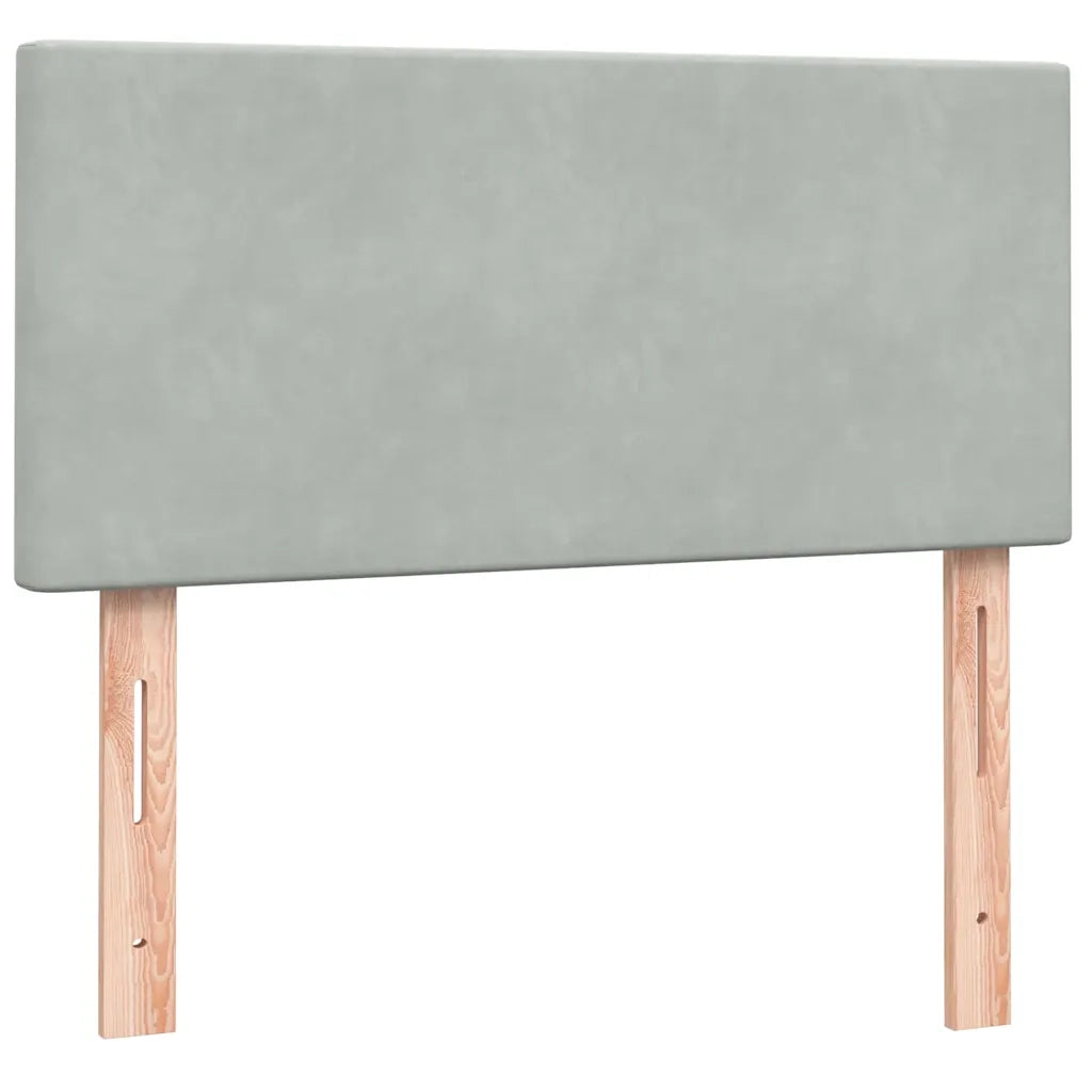 Giroletto a Molle con Materasso Grigio Chiaro 90x220 cm Velluto 3317385