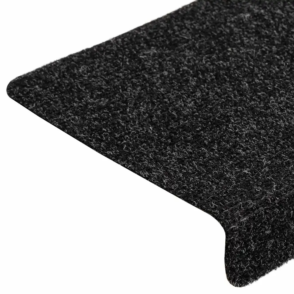 Tappetini per scale autoadesivi 20 pz 65x21x4 cm neri bordo rettangolare 3365717