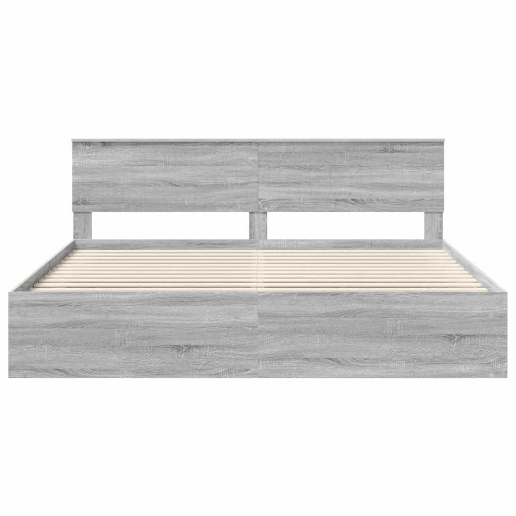 Struttura del letto Grigio Sonoma 200 x 200 cm Pino massello 3410560